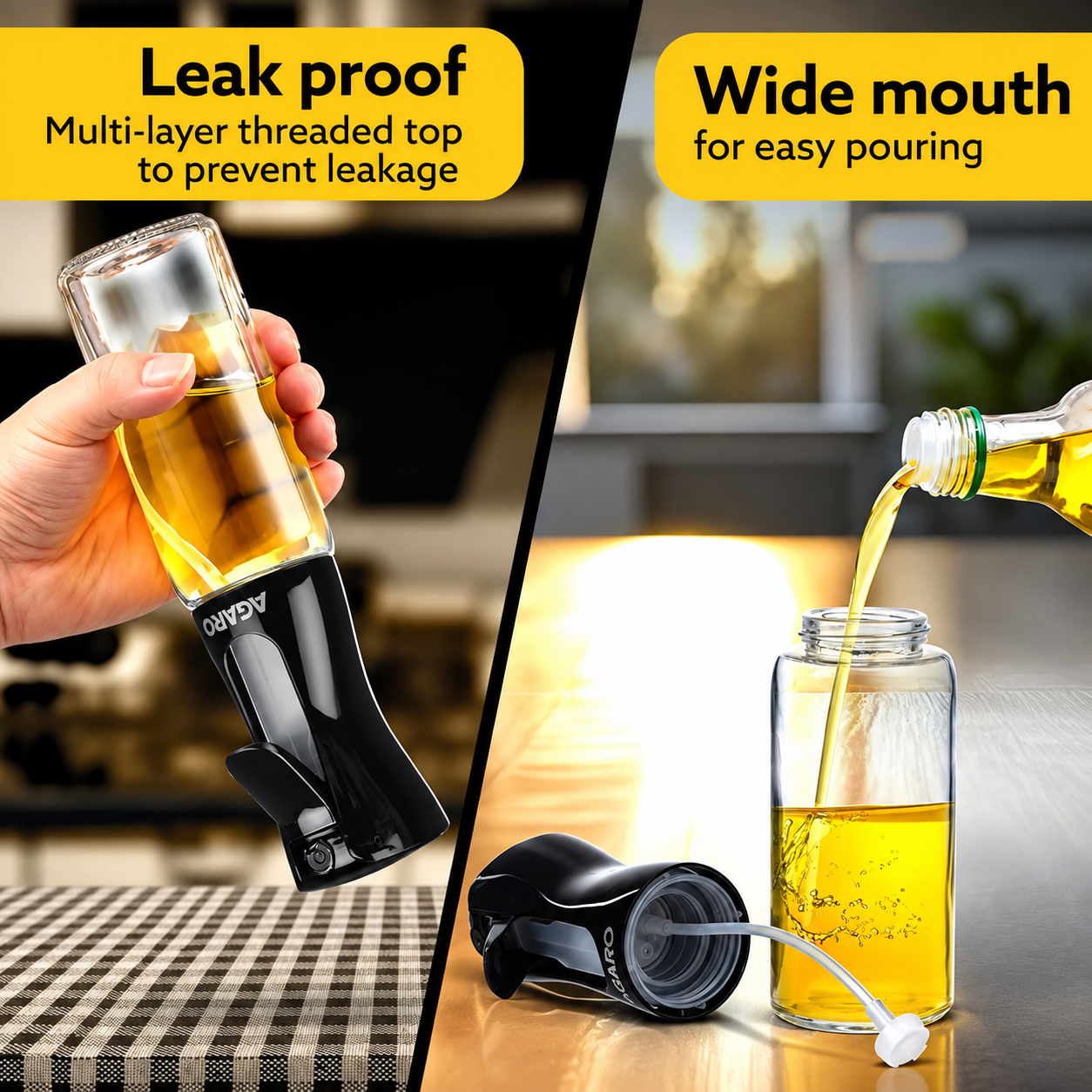 2-in-1 Oil Sprayer & Dispenser Bottle – Fine Mist Cooking Oil Spray for Kitchen, Air Fryer & BBQ